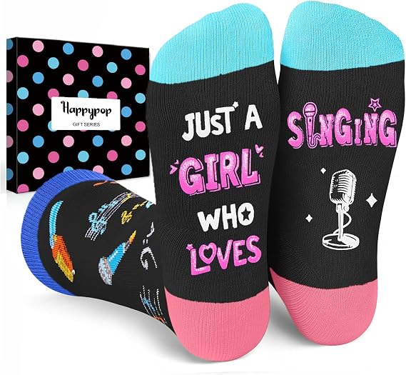 HAPPYPOP Music Gifts for Teen Girls - K Pop Music Socks for Women Singers Kpop Fans Lovers