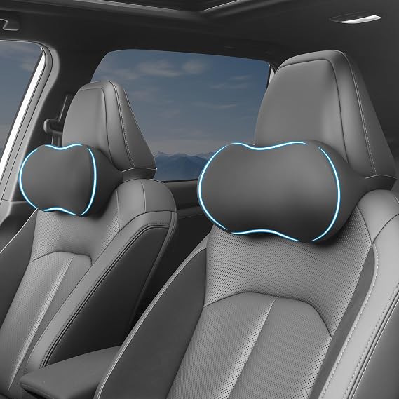 2pc Car Headrest Pillow Neck Support Memory Foam Car Neck Pillow