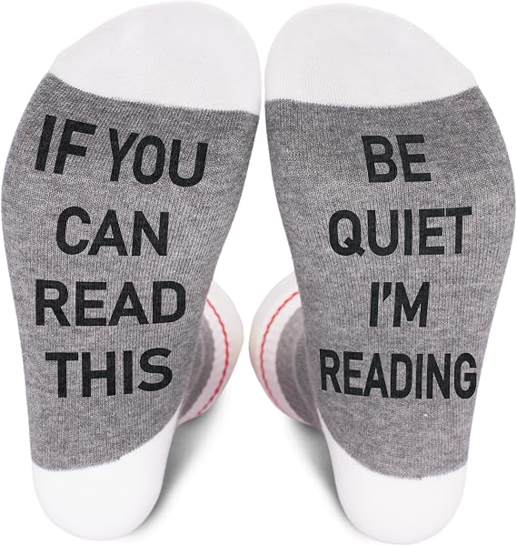 Funny Socks If You Can Read This, Novelty Gifts For Women Men, Red And White Striped Socks, Christmas Gift.
