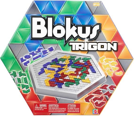 Mattel Games Blokus Trigon Board Game, Family Game for Kids and Adults, Use Strategy to Block Your Opponent, Easy to Learn