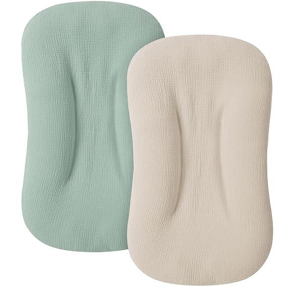 MairMore 2-Pack Muslin Baby Lounger Cover for Newborn & Infant, Cover Only