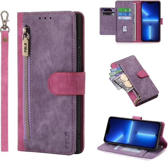Compatible with OnePlus Nord CE5 5G Case, Notebook-type, Luxury PU Leather, Wallet Type Cover, Notebook Type Case, Stand Function, Card Pocket Storage Case, Stylish, Zipper Type, Coin Purse