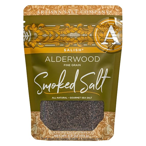 Artisan Salt Company Salish Alderwood Smoked Sea Salt, Fine, Zip-Top Pouch, 4 Ounce
