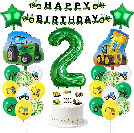 Tractor Balloons Birthday Set Children's Birthday Decoration 2 Years Boy