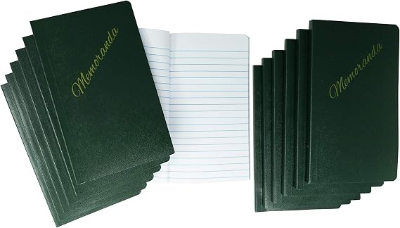 Tacticai 12-Pack Green Military Memorandum Book, 3.2 x 5.5 Inch