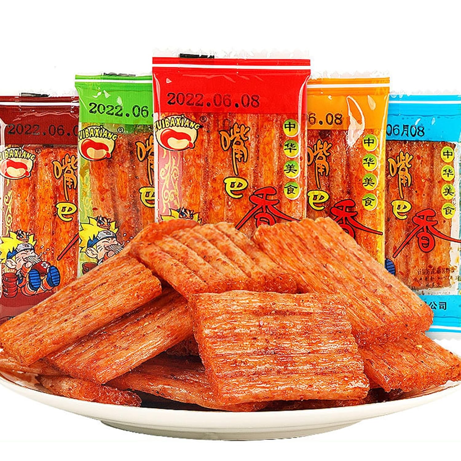 BaiLiSnacky Latiao - Chinese Spicy Snacks 60 Packs Authentic Chinese Vegetarian Spicy & Aromatic