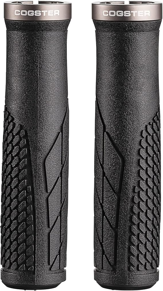 Elega Lock-on Bike Handlebar Grips, Lightweight Rubber