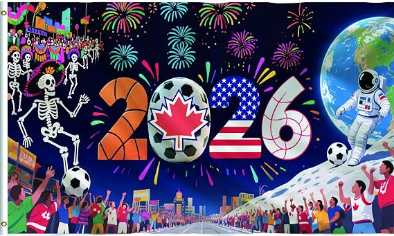 2026 World Football Cup Flag 3x5 Ft One Side Outdoor Indoor Decorations Gifts Memorabilia (Style 3)