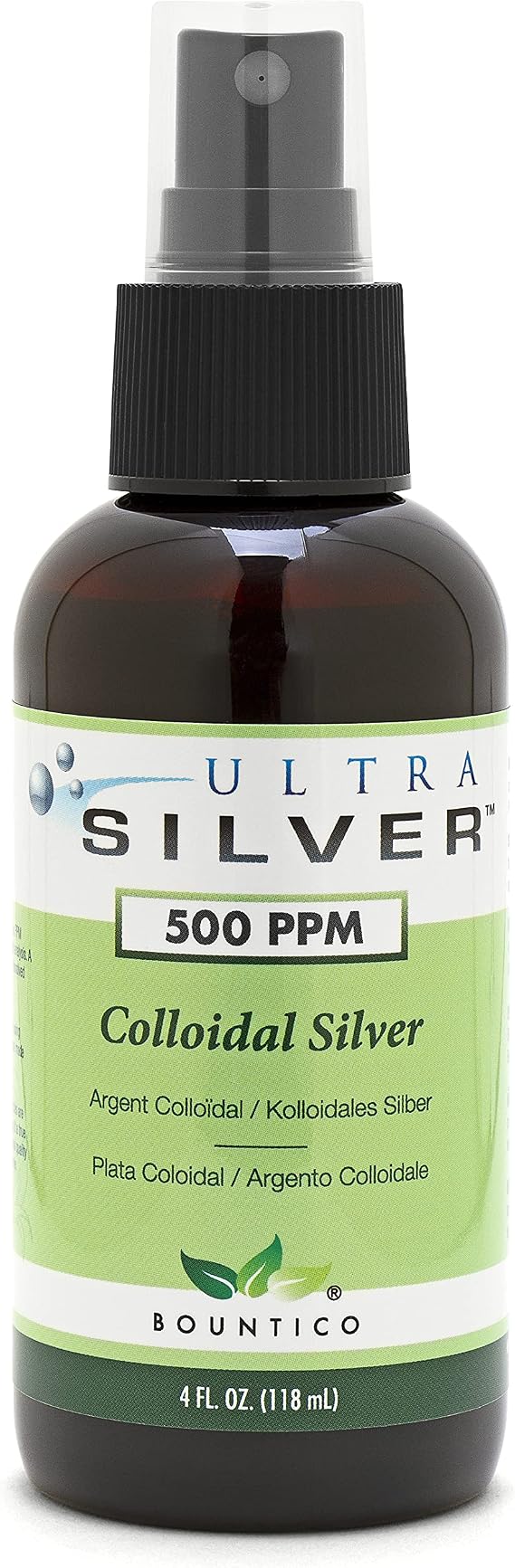 Ultra Silver Colloidal Silver | 500 PPM | 4 Ounce | Fine Mist Spray