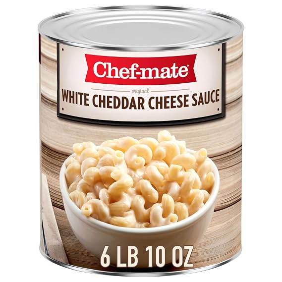Chef-mate White Cheddar Cheese Sauce, 6 lb 10 oz Bulk #10 Can | Canned food convenience; heat and serve preparation; dependable performance; ideal for concessions and foodservice operations