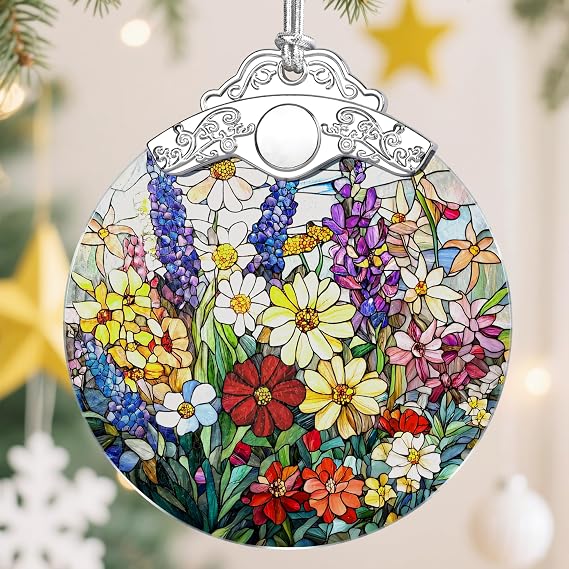 Christmas Ornament, Christmas Tree Ornaments, Keepsake Ornaments, Holiday Decor, Holiday & Xmas Gifts, Housewarming Gift, Gifts for Flower Lovers & Nature Lovers - Wildflower-Theme