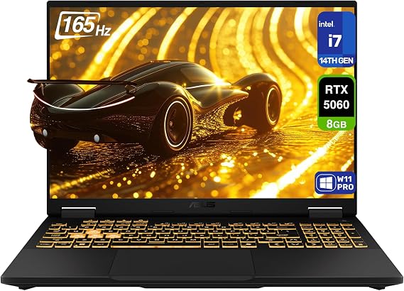 ASUS TUF F16 Gaming Laptop, Intel i7-14650HX, 64 GB DDR5 RAM, 2 TB PCIe SSD, 16'' FHD+ (1920x1200) 165Hz Display, Nvidia G-Force RTX 5060, RGB Backlit Keyboard, W11 Pro, Jaeger Grey