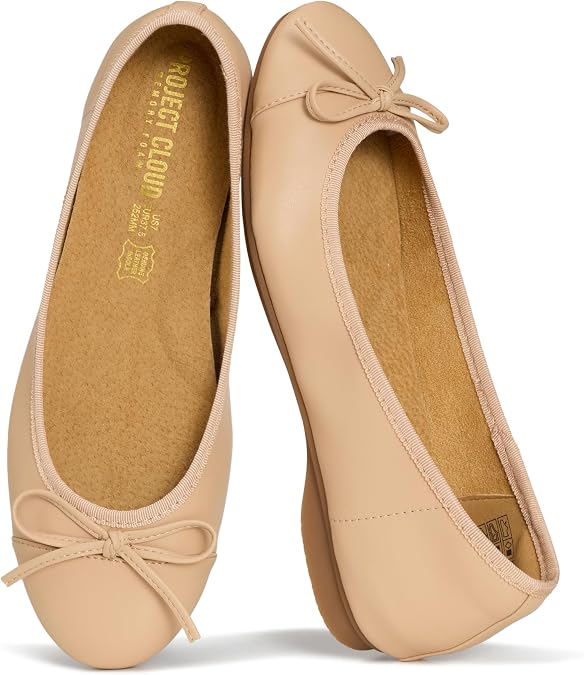 Project Cloud Ballet Flats for Women - Genuine Leather Insole Womens Flats