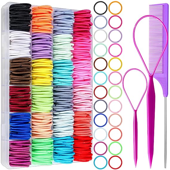YGDZ 312PCS Elastic Hair Tie 24 Colors Small Ponytail Holder, 2cm Hair Bands for Girls, Hair Accessories for Toddlers Baby Kids, for Christmas Gift