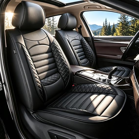 Car Seat Cover Fit for Honda HRV 2016-2025 2026 - Leather Seat Covers Full Set Breathable Waterproof - Easy to Install - for HR-V Accessories (Black)