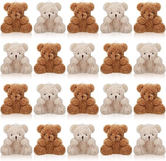 Chivao 20 Pcs Mini Plush Bears Bulk 4'' Bear Stuffed for Kids, Warm