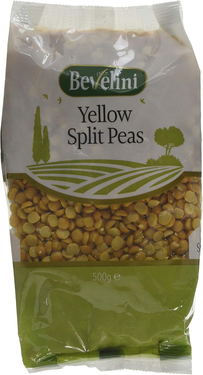 Bevelini Yellow Split Peas 500g - Dried Yellow Peas for Soups, Stews, Curries & Pease Pudding - High Protein & Fibre Plant-Based Pulses - Vegan & Vegetarian Friendly Pantry Essential