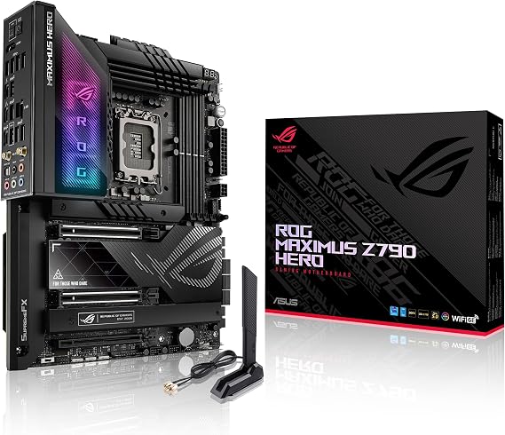ASUS ROG Maximus Z790 Hero WiFi6E LGA 1700(Intel 14th,13th&12th Gen) ATX Gaming Motherboard(PCIe 5.0,DDR5,20+1power Stages,2.5Gb LAN, Bluetooth V5.2,2X Thunderbolt 4 Ports,5xM.2, Thunderbolt 4/USB4)