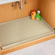 Jin&Bao Waterproof Under Sink Mat 31x22 for Kitchen and Bathroom, Thicken Kitchen Shelf Liner and Cabinet Protector, Organizer and Storage, Silicone Drip Tray, Pet Food Mat, Coffee Mat, Shoe Mat