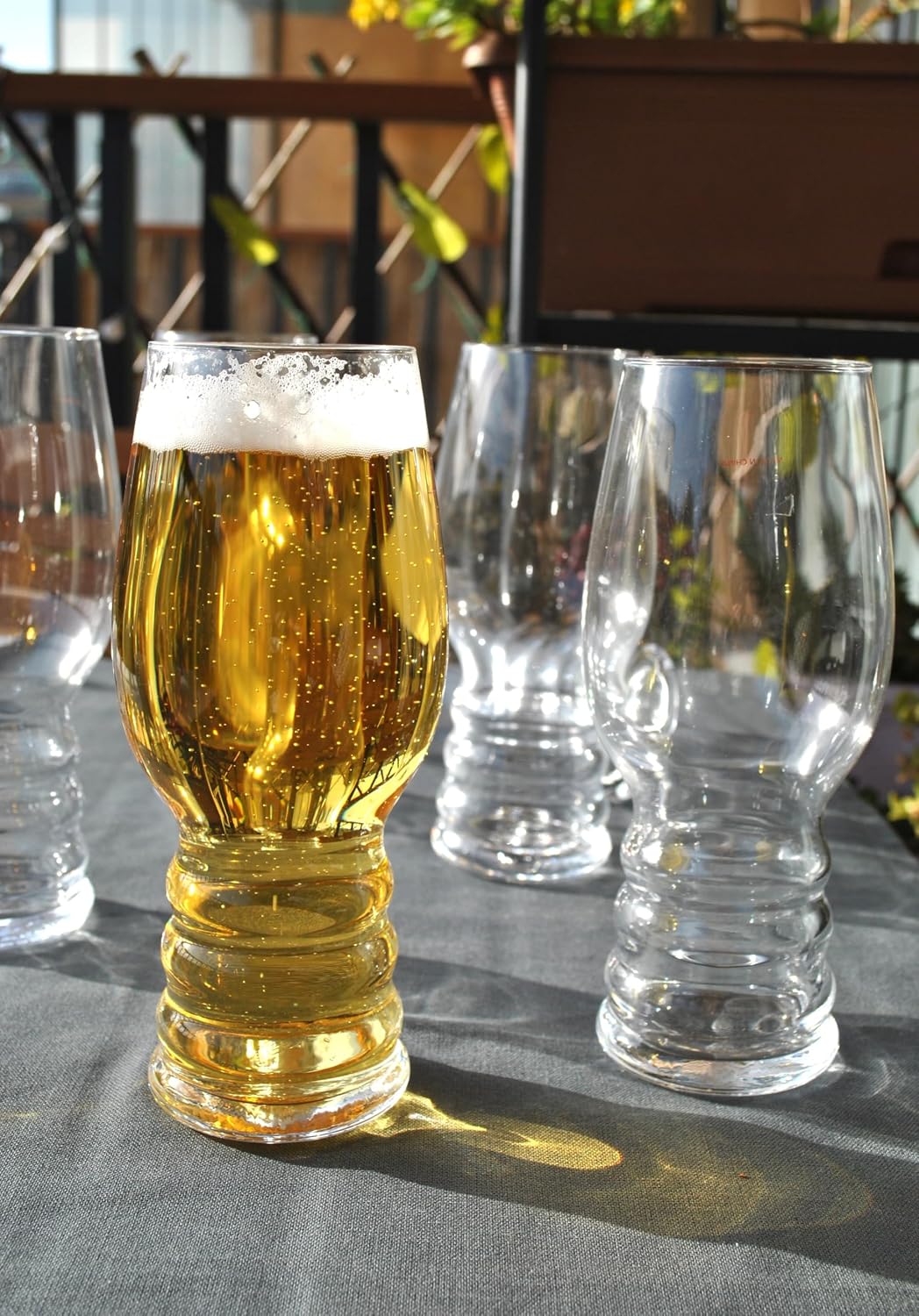 4 Adet Cam Bira Bardağı Seti 520 Ml Boğumlu Kulpsuz Ayran Bardak Takımı 18 cm