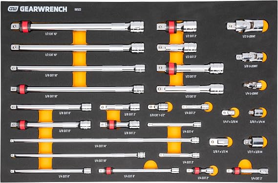GEARWRENCH 29 Pc 1/4", 3/8", 1/2" Drive Chrome Tool Accessories Set | 86523