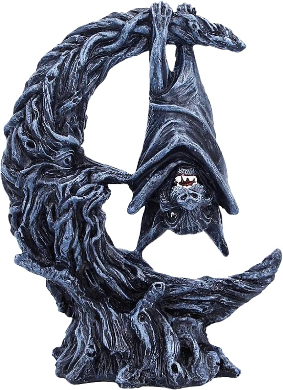 Nemesis Now Nightwing Moon, 13 cm Bat on Crescent Figurine, Gift Box