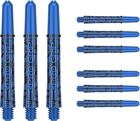 Target Darts 3 x Ink Design Intermediate Blue Pro Grip Dart Shafts - 9 in Total | Professional Dart Accessories, Dart Stems