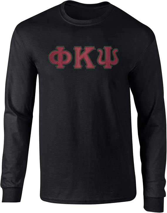 Fashion Greek Phi Kappa Psi Twill Letter Long Sleeve T Shirt