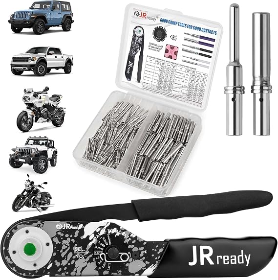 JRready New-DT2 Deutsch Crimp Tool for DTP, DT, DTM Connectors, Size 12, 16, 20 Solid Contacts. Equivalent to HDT 48 00 Deutsch Crimper(12-22AWG)+DT Soild Contact/Terminals