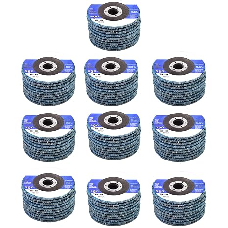 100 Pcs 4-1/2" X 7/8" 40 Grits Premium Zirconia Flap Discs Grinding Wheel Sandpaper for Grinding