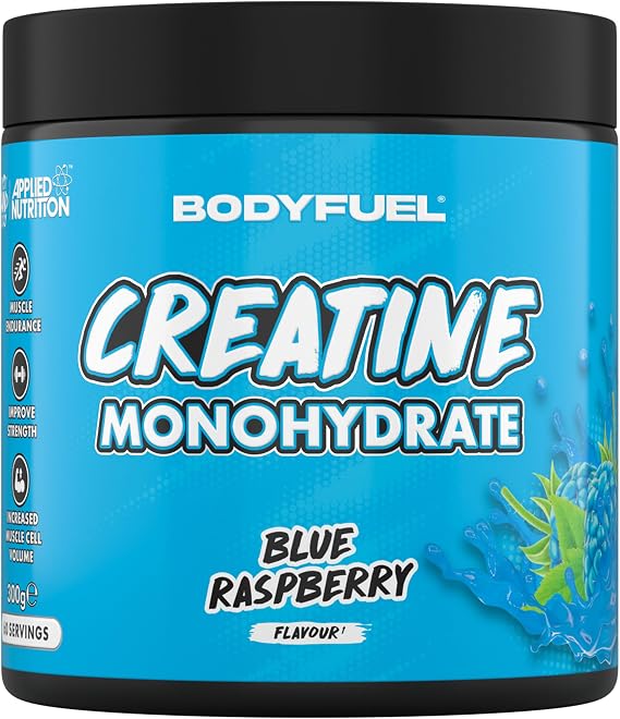 Applied Nutrition BodyFuel Creatine Monohydrate Powder, Increases High-Intensity Physical Performance, Blue Raspberry (300g - 60 Servings)