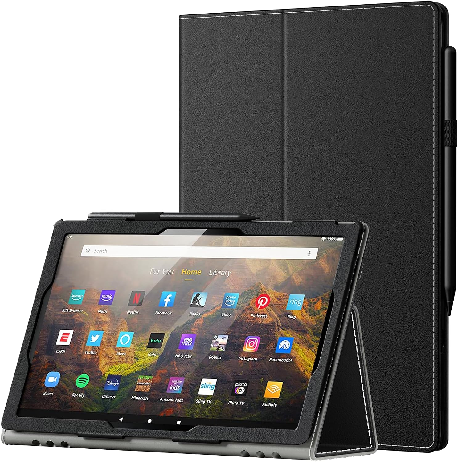 ANNAPRO Case for Amazon Kindle Fire HD 10 Tablet 13th11th Generation, 20232021 Release & Fire HD 10 Plus Tablet - Slim Folding Stand Folio Cover with Auto WakeSleep and Hand Strap, Black