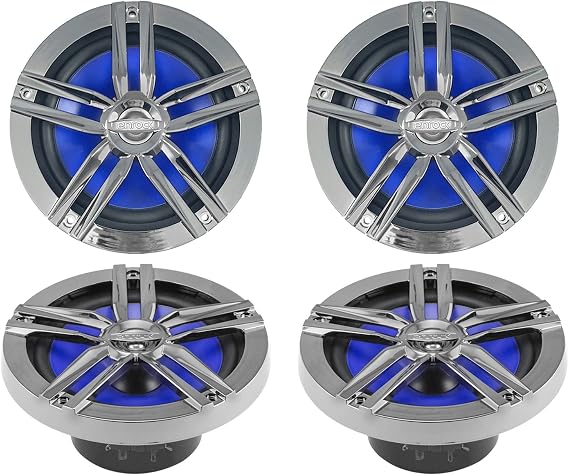 Enrock Marine 2 x 2-Way 180-Watts High-Performance 6.5" Water-Resistant Loudspeaker (Charcoal)(2 Pairs)