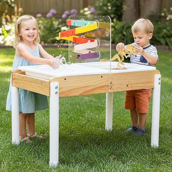 Woodtoe Sand and Water Table for Kids, Sensory Activity Play Table Age 3+