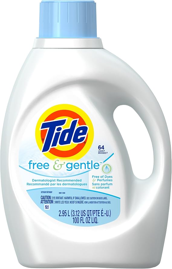 Tide Free & Gentle Liquid Detergent, 100 Fluid Ounce
