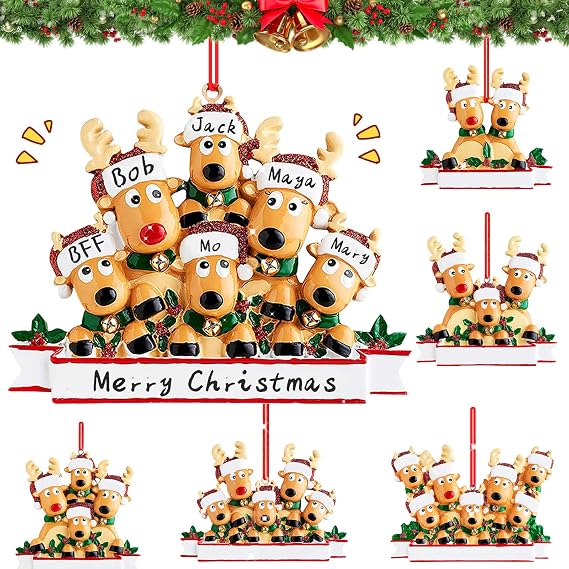 Personalized Reindeer Christmas Ornaments 2026, DIY Family Christmas Elk