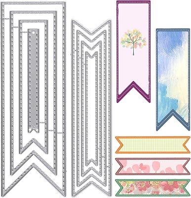 8 Pcs Bookmark Die Cuts Metal Cutting Dies Carbon Steel Embossing Template DIY Craft Die Cutting Stencils Metal Dies Scrapbooking Tool for Paper Crafting Card Making Supplies