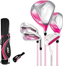 PGM Junior Golf Club, AXIAL Golf Clubs Complete Set Right Handed for Children Kids, 5 Pieces Youth Golf Clubs with Stand Bag and 1 Headcovers for Boys & Girls