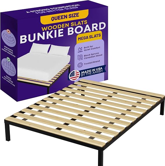 Greaton, 1-Inch Extra Heavy Duty Horizontal Wooden Bunkie Board/Bed Slats, 78" x 60.5", Beige