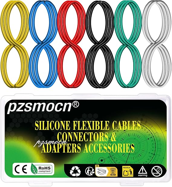 20AWG 0.5mm2 Silicone Wire 50ft 6-Colors Flexible Kit