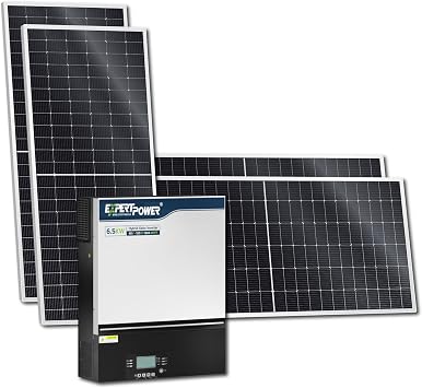 ExpertPower 2160W Solar Power System Kit | 48V - 120V 6.5KW Hybrid Solar Inverter, 540W Bifacial Solar Panels x 4, 120A MPPT Controller | Residential, Back Up, Home, Cabin, Off Grid