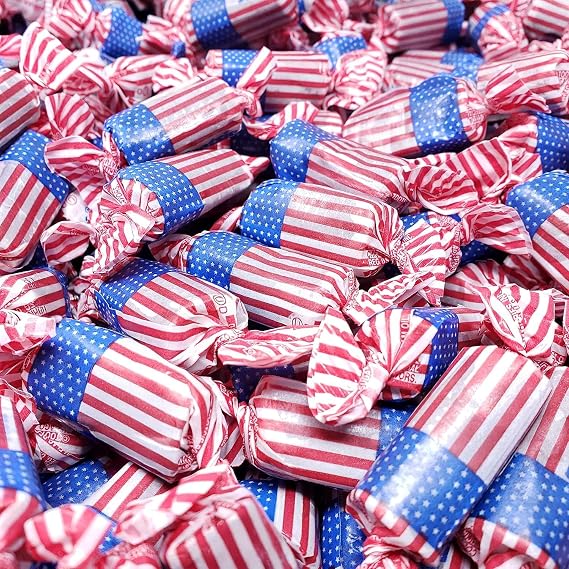 American Flag Chocolate Candy Rolls - Patriotic Candy - Perfect For 4th of July, Independence Day - Red White and Blue Candy - 1 Pound