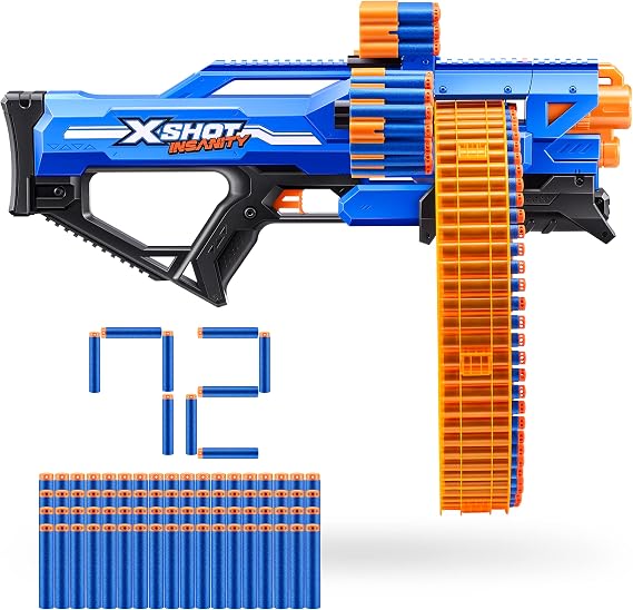 Zuru XSHOT Insanity Mega Barrel Includes 72 Darts, AZT36609