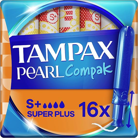 Tampax Compak Pearl Super Plus Tampons, Pack of 18
