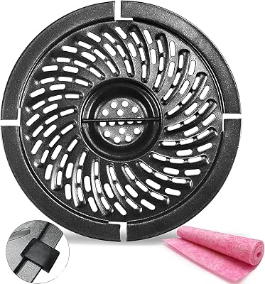 Power Dash Chefman 2QT Round Non-Stick Air Fryer Grill Pan Tray Rack with Rubber Feet, Grill Plate Crisper Plate for Air Fryer Accessories, Dishwasher Safe