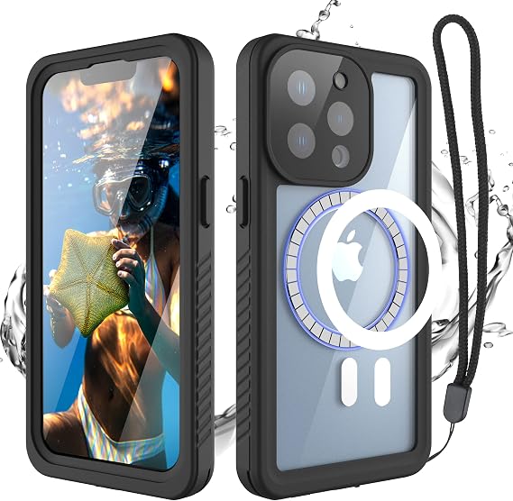 for iPhone 13 Pro Max Waterproof Case, Full Body Double Layer Shockproof Built-in Screen Protector Outdoor Underwater Scratch Resistant IP68 Waterproof Case for iPhone 13 Pro Max 6.7"