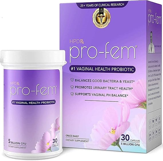 Pro-Fem #1 OB/GYN Formulated Vaginal Health Probiotics | 30 Caps | 1-Pack | Vaginal Probiotics to Promote Yeast & PH Balance, Urinary Tract Health | Feminine Probiotics | Works in 7 Days