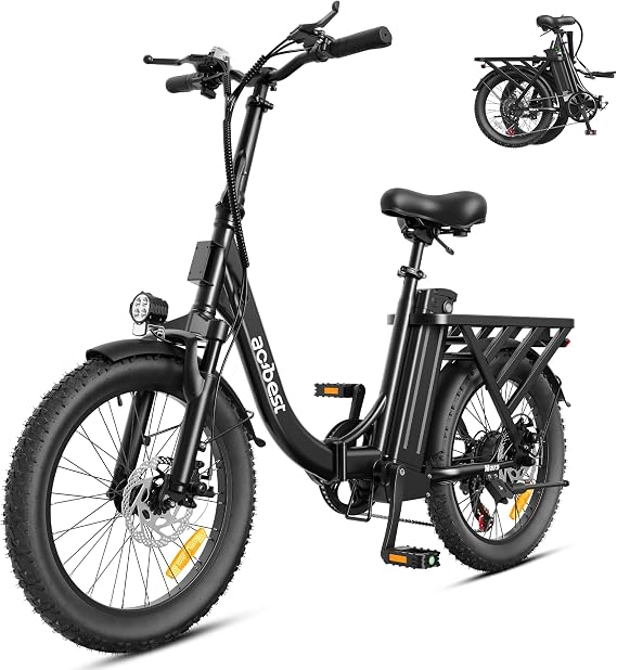 Mars Electric Bike for Adults, 20'' Fat Tire Folding Ebike with Peak 1200W Motor, 7 Speed, 48V 13.5Ah Removable Battery Max Range 55 Miles, Foldable Electric Bicycle