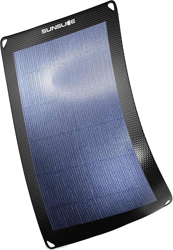 Outdoor solar charger, flexible solar panel, solar system for camping, waterproof solar charger with a powerful 6W charging capacity, USB port, black
