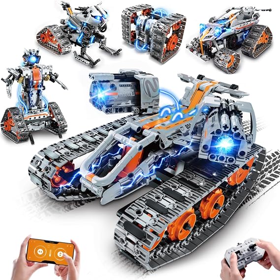 PLAXSOON Tank Building Set with LED Lights for Kids Boys Girls 6-12+